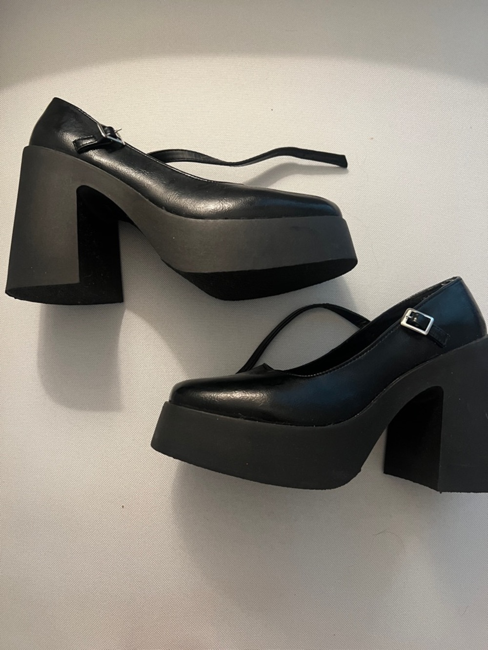 ASOS Black Platform Mary Jane Chunky Heels